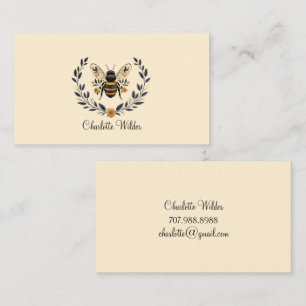 Script Signature Personalized Bee Floral  Calling Card
