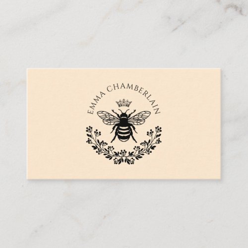 Script Signature Personalized Bee Floral  Calling Card