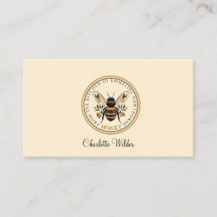 Script Signature Personalized Bee Floral  Calling Card