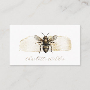 Script Signature Personalized Gold Bee Calling Card