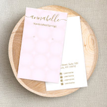 Script Signature Pink Glow Earring Display Card