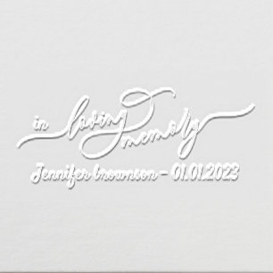 Script Signature Simple In loving memory sign Embosser