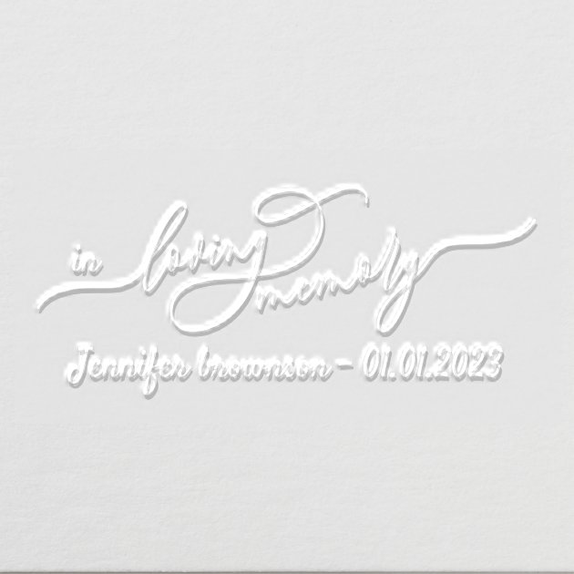 Script Signature Simple In loving memory sign Embosser