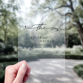 Script Simple Elegant Wedding Save The Date Clear