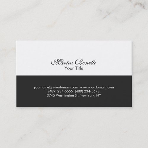 Script Simple Grey White Consultant Business Card