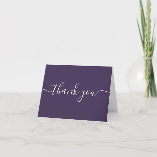 Script Simple Modern Elegant Purple Thank You Card