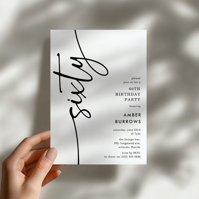 Script Sixty' 60th Birthday Invitation (Creator Uploaded)