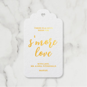Script S'more Love Real Gold Scalloped Foil Gift Tags