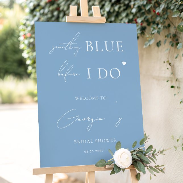 Script Something Blue Bridal Shower Welcome Sign (Creator Uploaded)