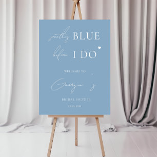 Script Something Blue Bridal Shower Welcome Sign