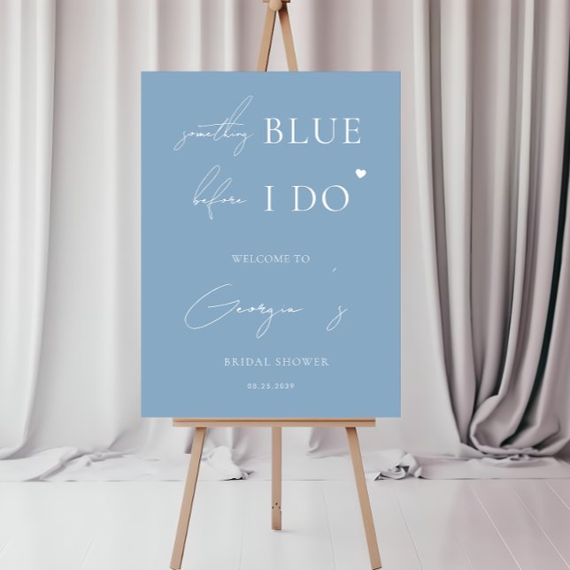 Script Something Blue Bridal Shower Welcome Sign (Creator Uploaded)