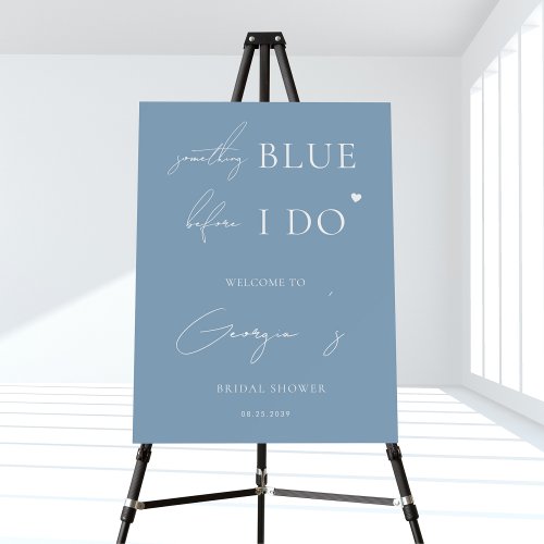 Script Something Blue Bridal Shower Welcome Sign