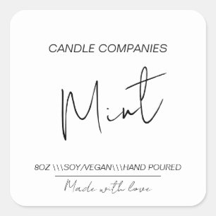 Script Soy Vegan Candle Maker Business   Square Sticker