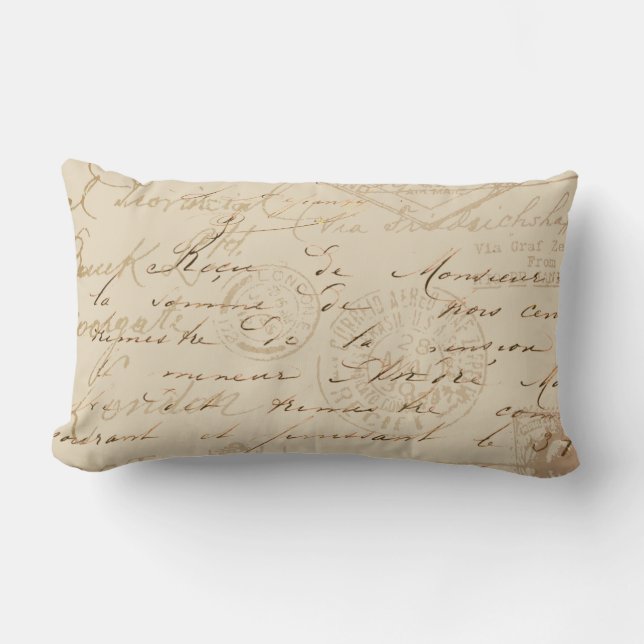 Script & Stamps Lumbar Pillow (Front)