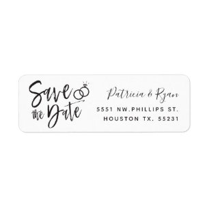 Script Style Save the Date   Custom Label