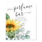 Script Sunflower Bridal Shower Perfume Bar Sign