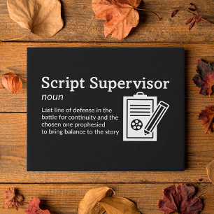 Script Supervisor Definition Decor 14" x 11" Faux Canvas Print