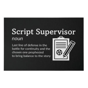 Script Supervisor Definition Film Decor 36" x 24" Faux Canvas Print