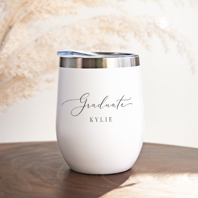 Script Swash Class of 2025 Graduation Thermal Wine Tumbler (Creator Uploaded)