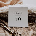 Script Table Number Wedding Reception Square Card<br><div class="desc">Our table number card sign features hand lettered script and classic typography for a minimal and elegant way to display the table numbers at your wedding or event.</div>
