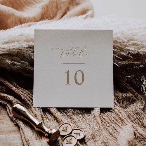 Script Table Number Wedding Reception Square Card 