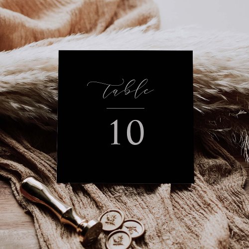 Script Table Number Wedding Reception Square Card 