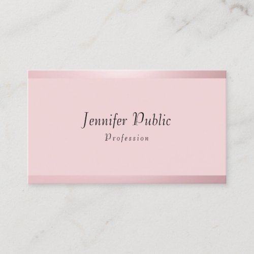 Script Template Rose Gold Modern Elegant Trendy Business Card