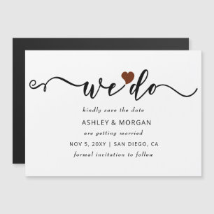 Script Terracotta Heart We Do Save the Date Magnetic Invitation