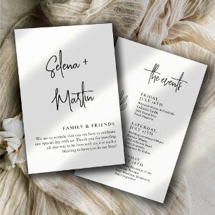 Script Text Minimal Wedding Events Timeline