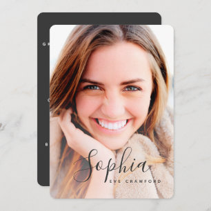 Script text photo graduation invitation