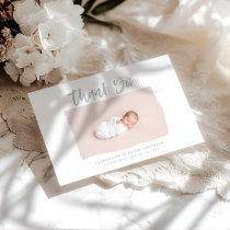 Script text thank you birth announcement postcard