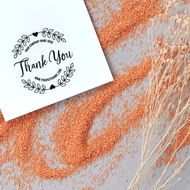Script Thank You, Custom Business and Site,  Rubber Stamp (Creator Uploaded)