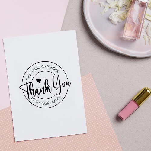 Script Thank You Multilingual  Rubber Stamp