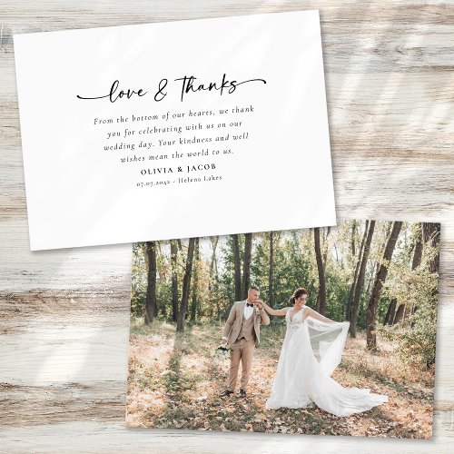 Script Thank You Photo Wedding Thank You Card