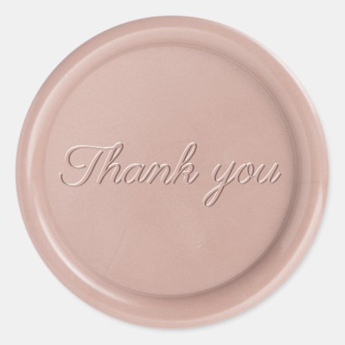 Script Thank you Pink Latte Wax Seal Sticker