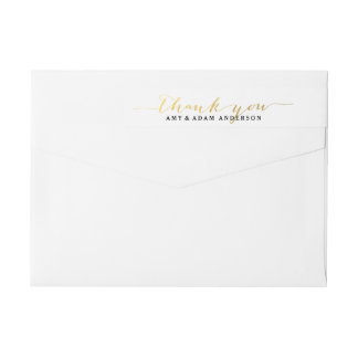 Script Thank You Wedding Wraparound Address Label