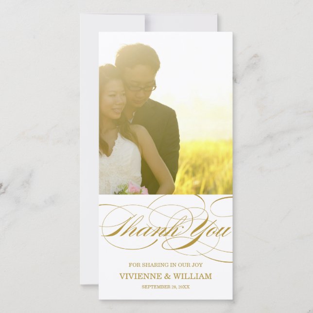 SCRIPT THANKS | WEDDING THANK YOU PHOTO CARD (Front)