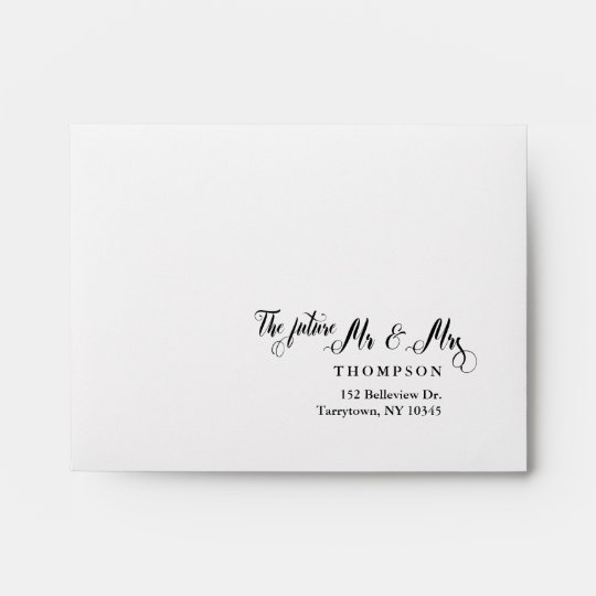 Script The Future Mrs and Mr Wedding RSVP Envelope | Zazzle.com