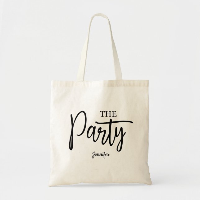  Script the Party Bachelorette Personalized  Tote Bag (Front)