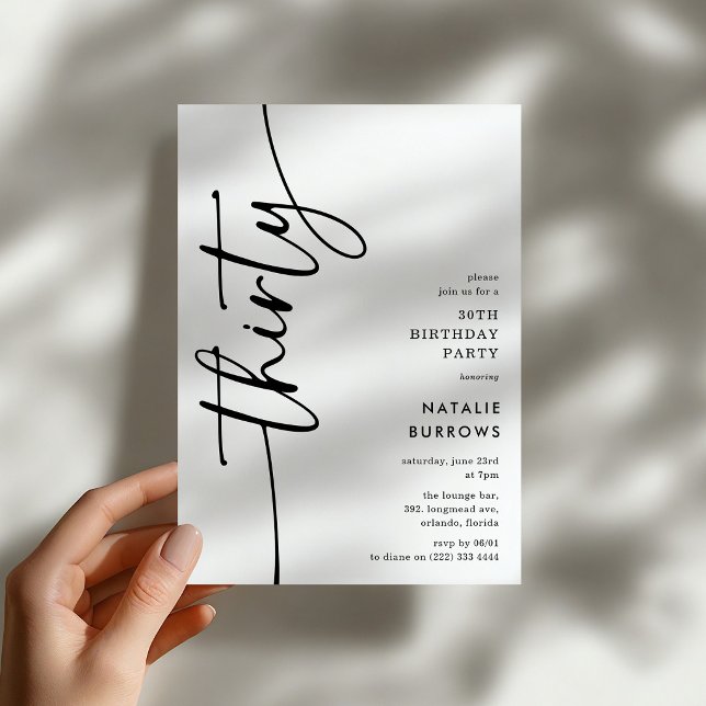 Script Thirty' 30th Birthday Invitation (Creator Uploaded)