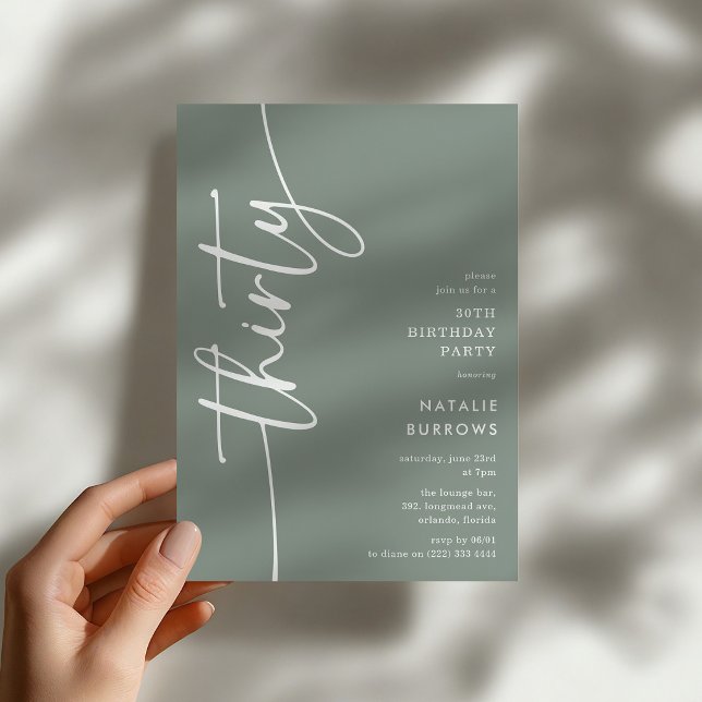 Script Thirty' 30th Birthday Invitation (Creator Uploaded)