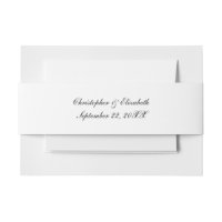 Script Traditional Classic Formal Wedding Invitation Belly Band
