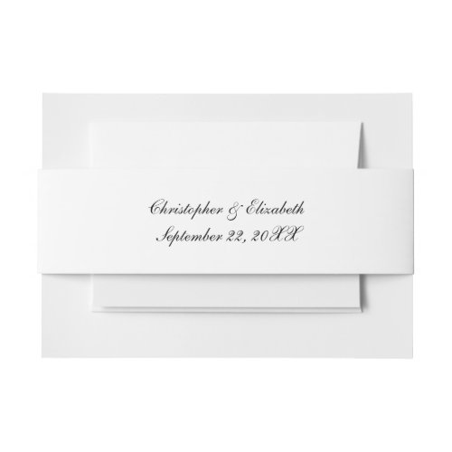 Script Traditional Classic Formal Wedding Invitation Belly Band