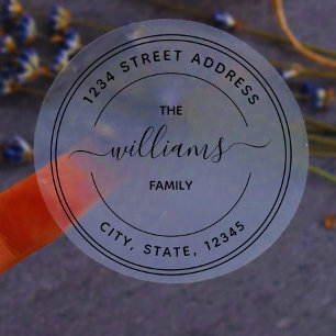 Script Transparent return address labels roll