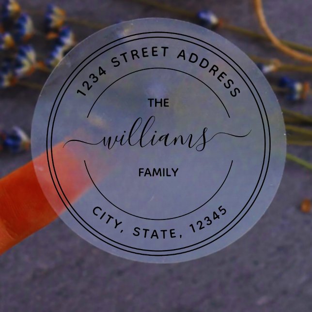 Script Transparent return address labels roll (Creator Uploaded)