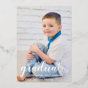 Script Two Photo Graduation Announcement