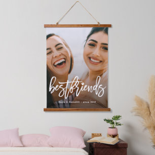 Script Typography Bestfriends Photo Hanging Tapestry