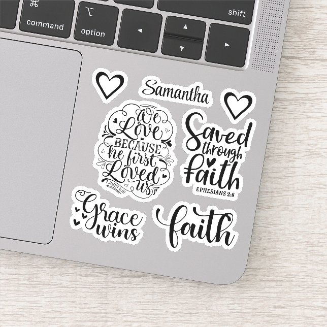 Script Typography Christian Faith Scripture Bible Sticker (Detail)