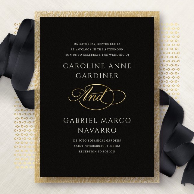 Script Typography Contemporary Wedding Foil Invitation (Creator Uploaded)