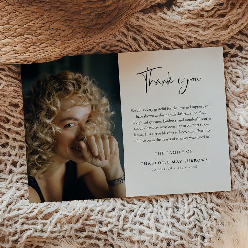 Script Typography Custom Photo & Message Sympathy 